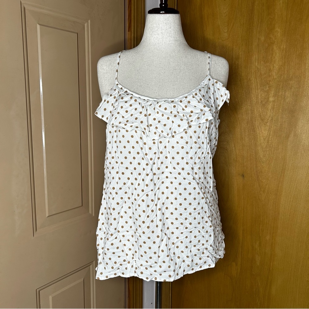 Windsor White Camisole with Gold Dots